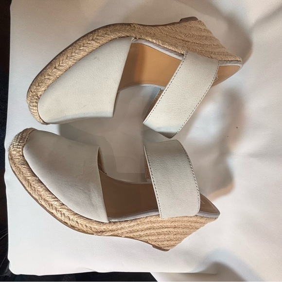 FRANCO SARTO Sz 8.5 Suede Mules Wedge Heels in Mint Almond Toe Strap - Picture 8 of 11